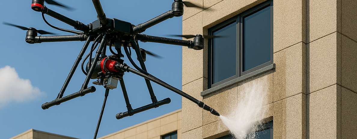 Nettoyage de Façades et Murs par Drone Nettoyage de Façades et Murs par Drone