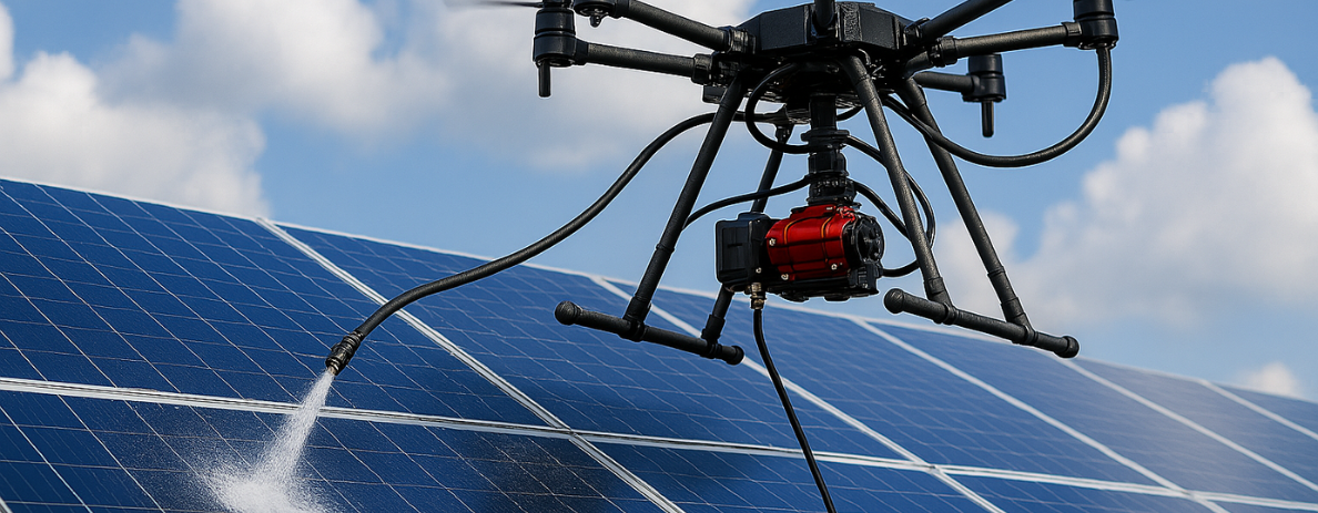 Nettoyage de Panneaux Solaires par Drone Nettoyage de Panneaux Solaires par Drone